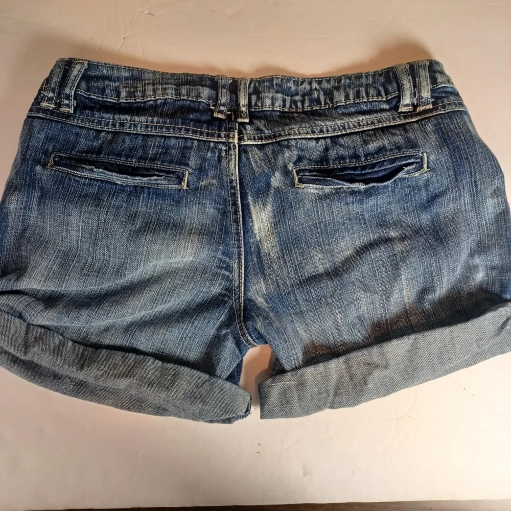 Lola Jean Shorts Womens 7‎ Y2K Roll Up Cuffs Pockets Mom Jeans
